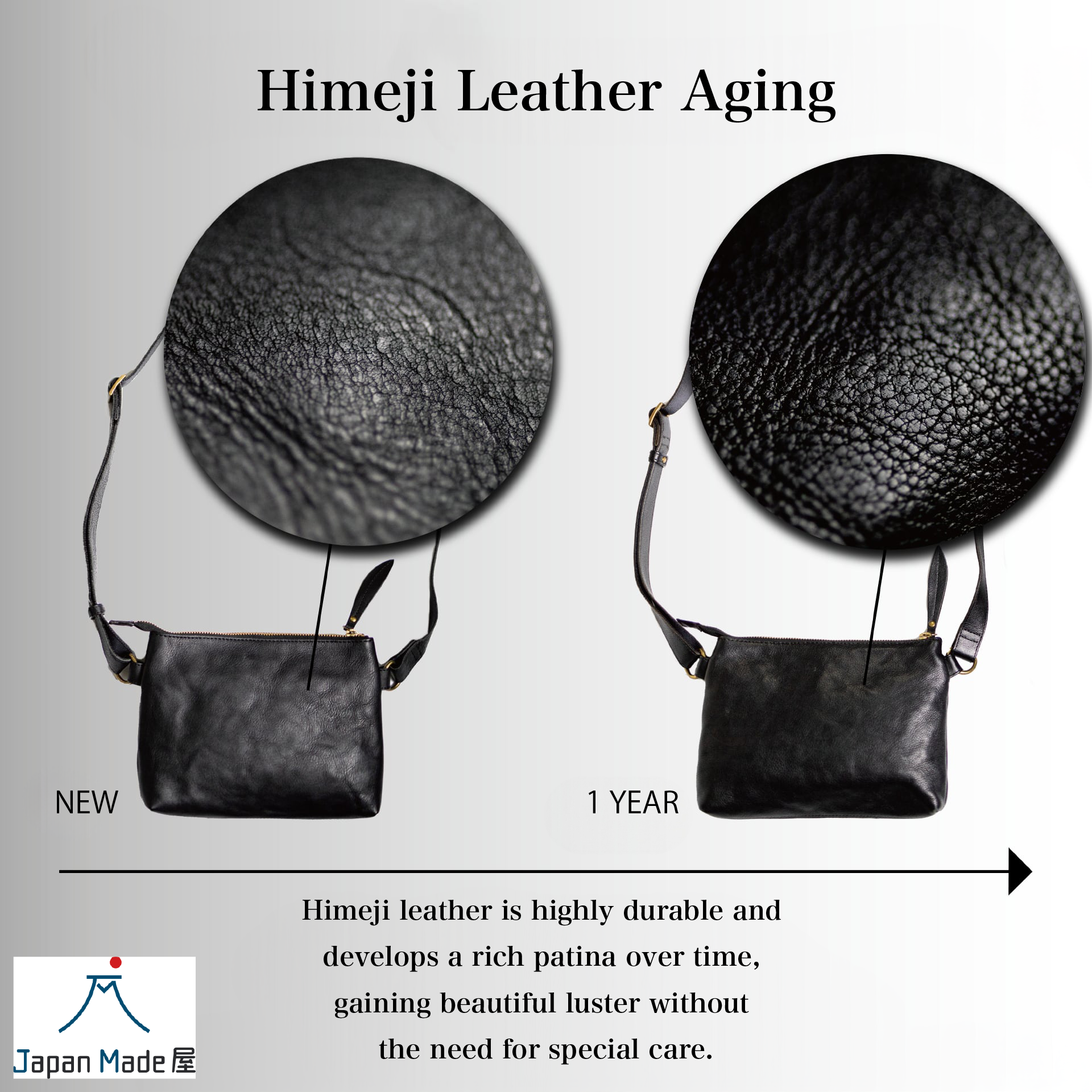 Handmade Japanese Full-Grain Leather Crossbody / Body Bag- Trusted by Japanese Users: 99.4% Satisfaction Rate on Our Domestic Site