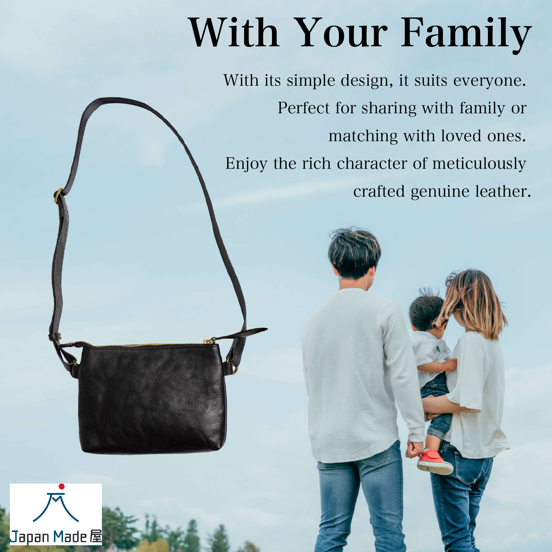 Handmade Japanese Full-Grain Leather Crossbody / Body Bag- Trusted by Japanese Users: 99.4% Satisfaction Rate on Our Domestic Site