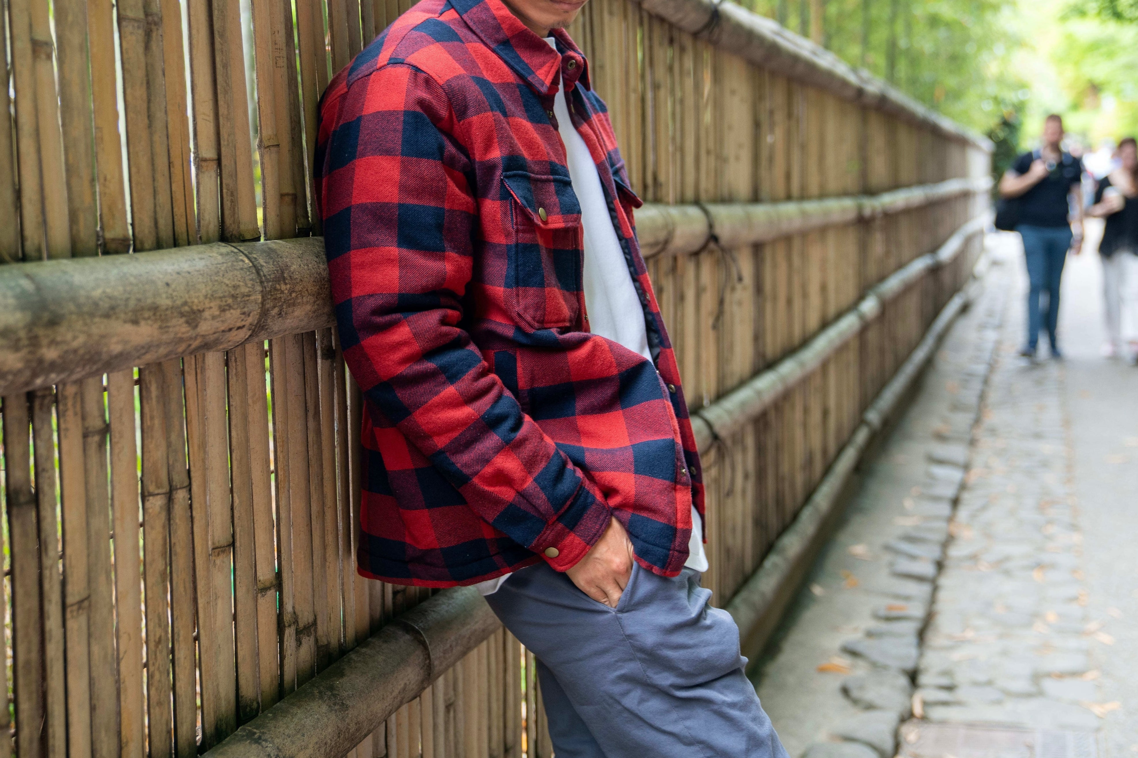 "Patterned" outerwear that adults can wear "Filled check shirt JKT"