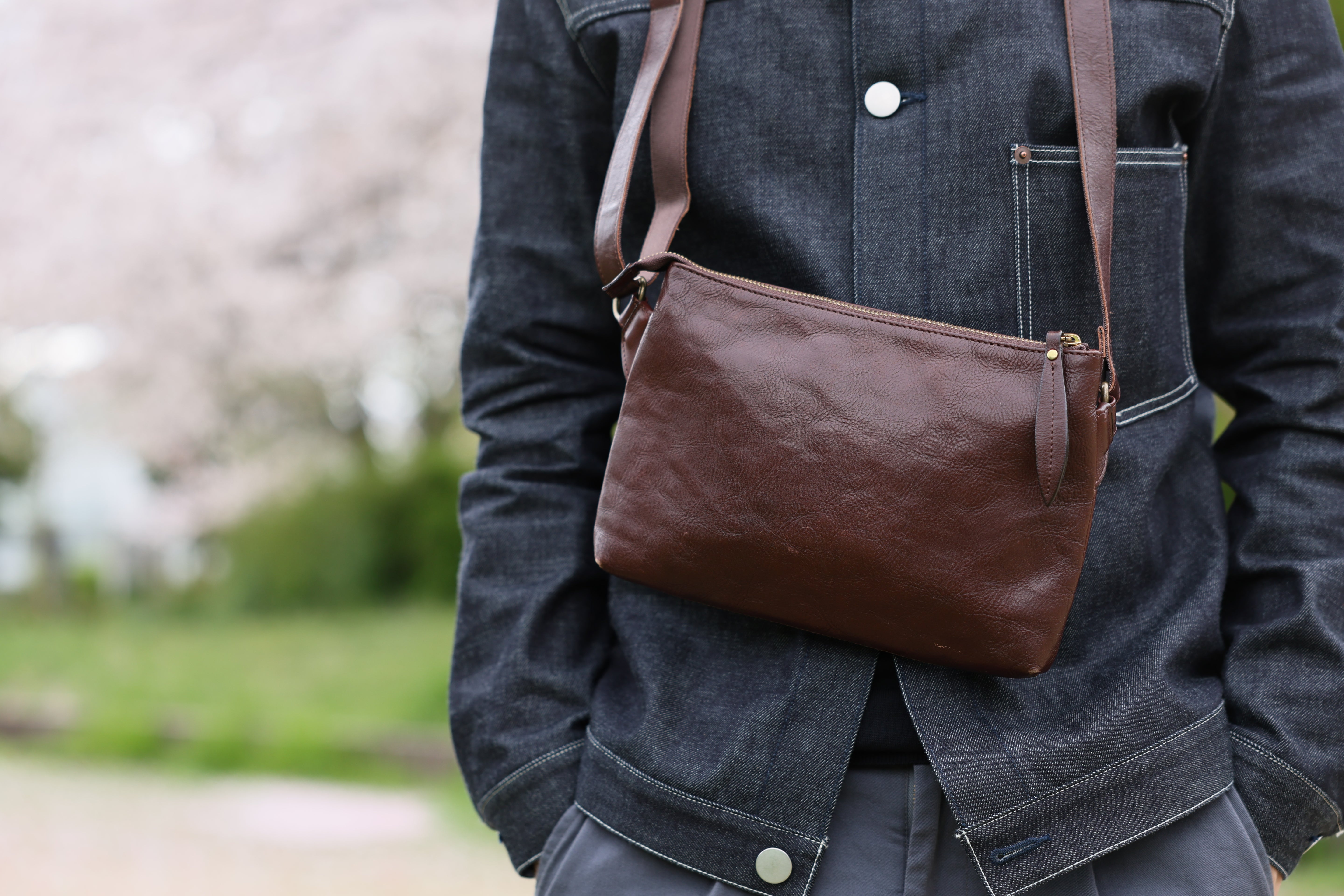 Handmade Japanese Full-Grain Leather Crossbody / Body Bag- Trusted by Japanese Users: 99.4% Satisfaction Rate on Our Domestic Site