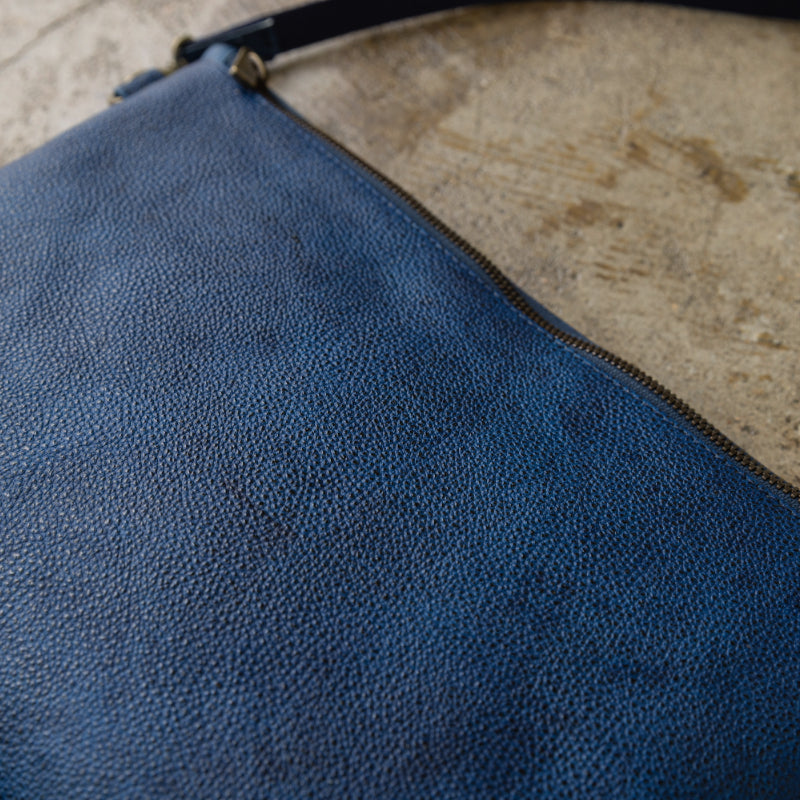 "Diamond of Leather" Black Zan Leather Shoulder Bag (Large)