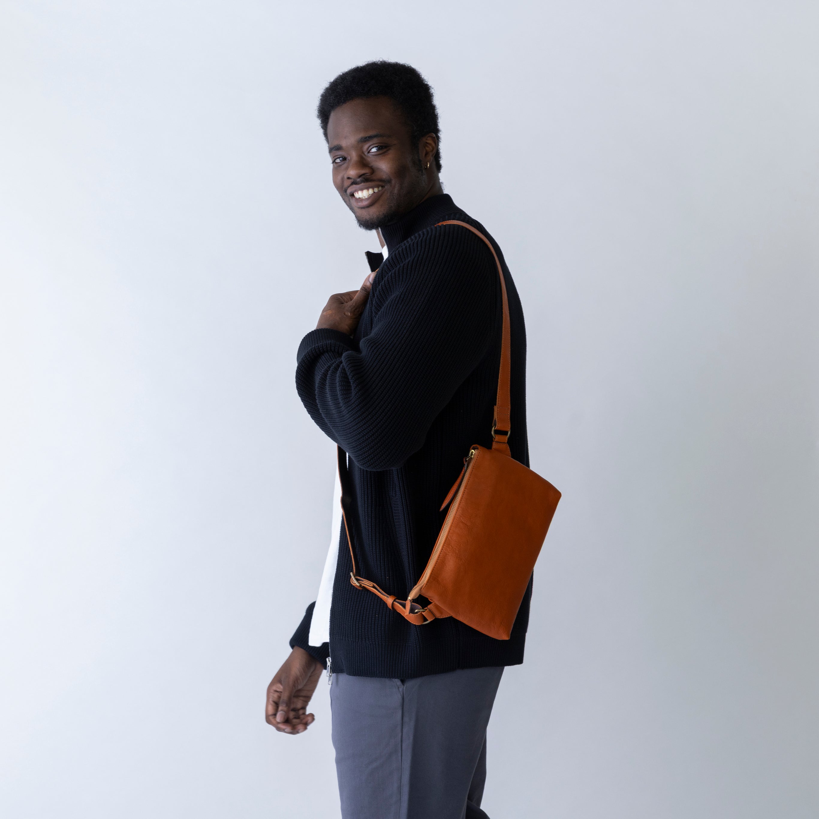 Handmade Japanese Full-Grain Leather Crossbody / Body Bag- 99.4% Satisfaction Rate