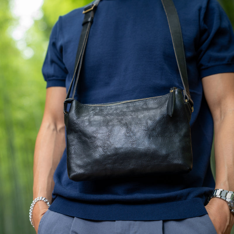 Handmade Japanese Full-Grain Leather Crossbody / Body Bag- Trusted by Japanese Users: 99.4% Satisfaction Rate on Our Domestic Site
