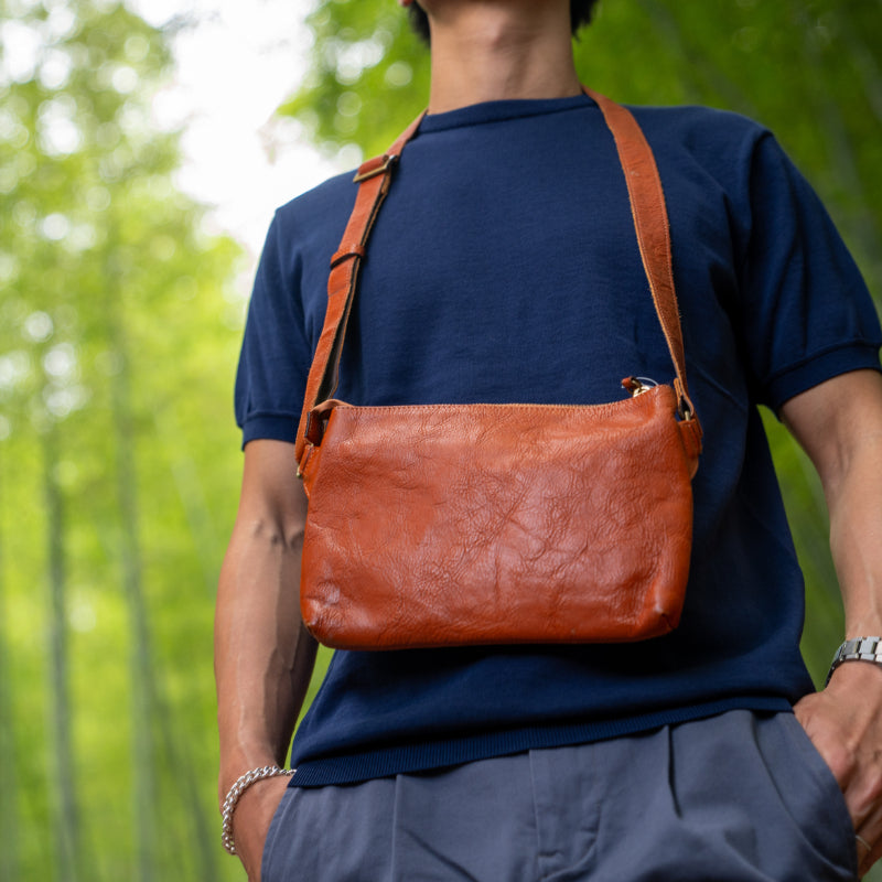 Handmade Japanese Full-Grain Leather Crossbody / Body Bag- Trusted by Japanese Users: 99.4% Satisfaction Rate on Our Domestic Site