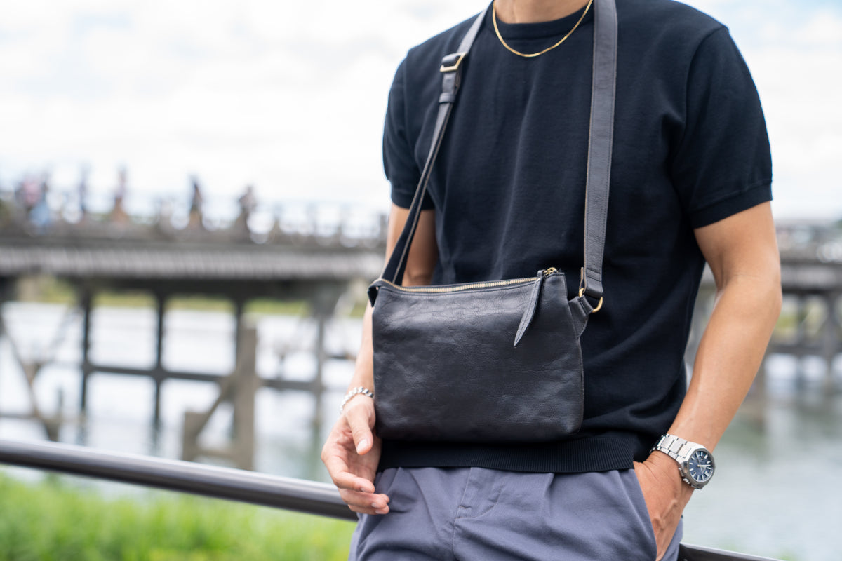 Handmade Japanese Full-Grain Leather Crossbody / Body Bag- Trusted by Japanese Users: 99.4% Satisfaction Rate on Our Domestic Site