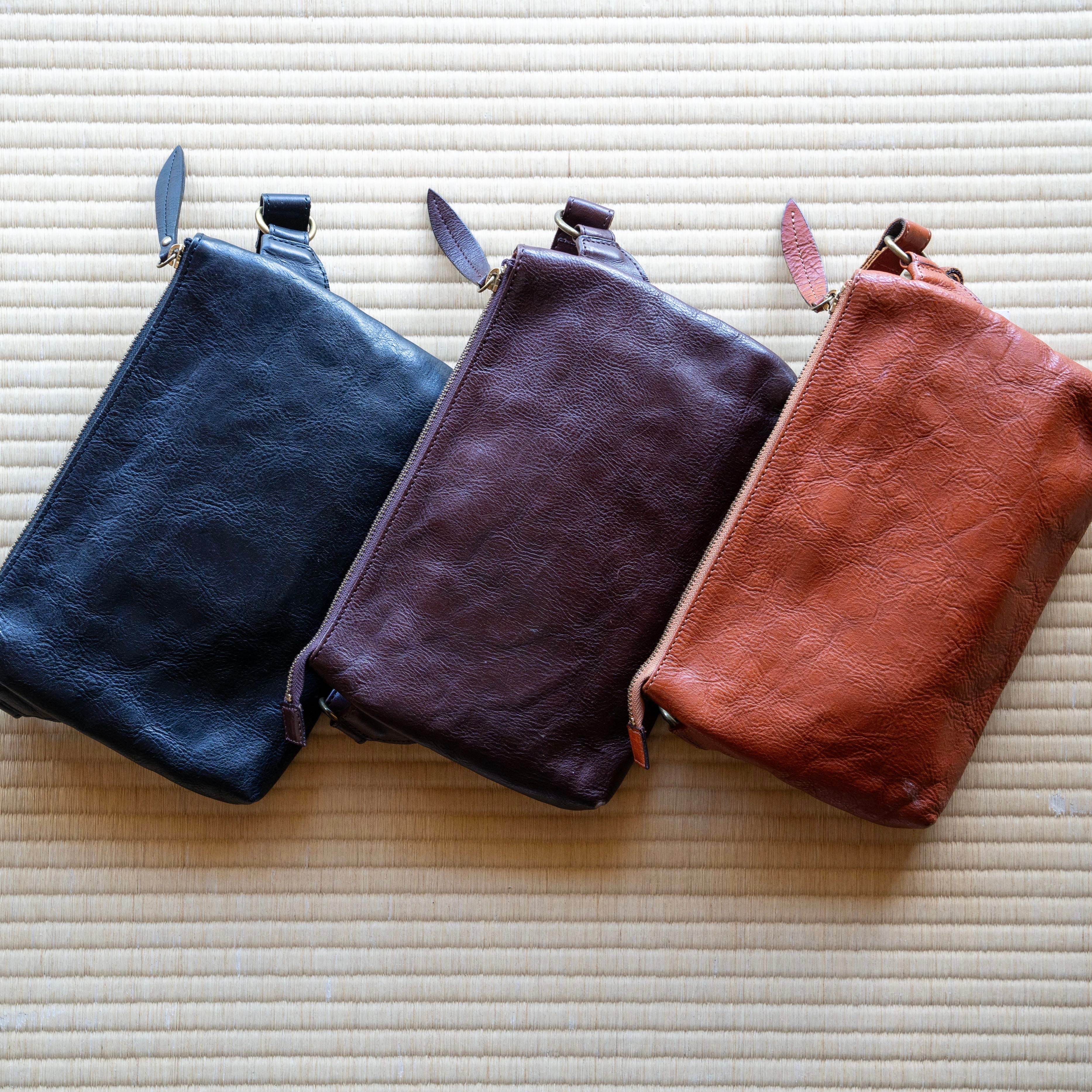 Handmade Japanese Full-Grain Leather Crossbody / Body Bag- 99.4% Satisfaction Rate