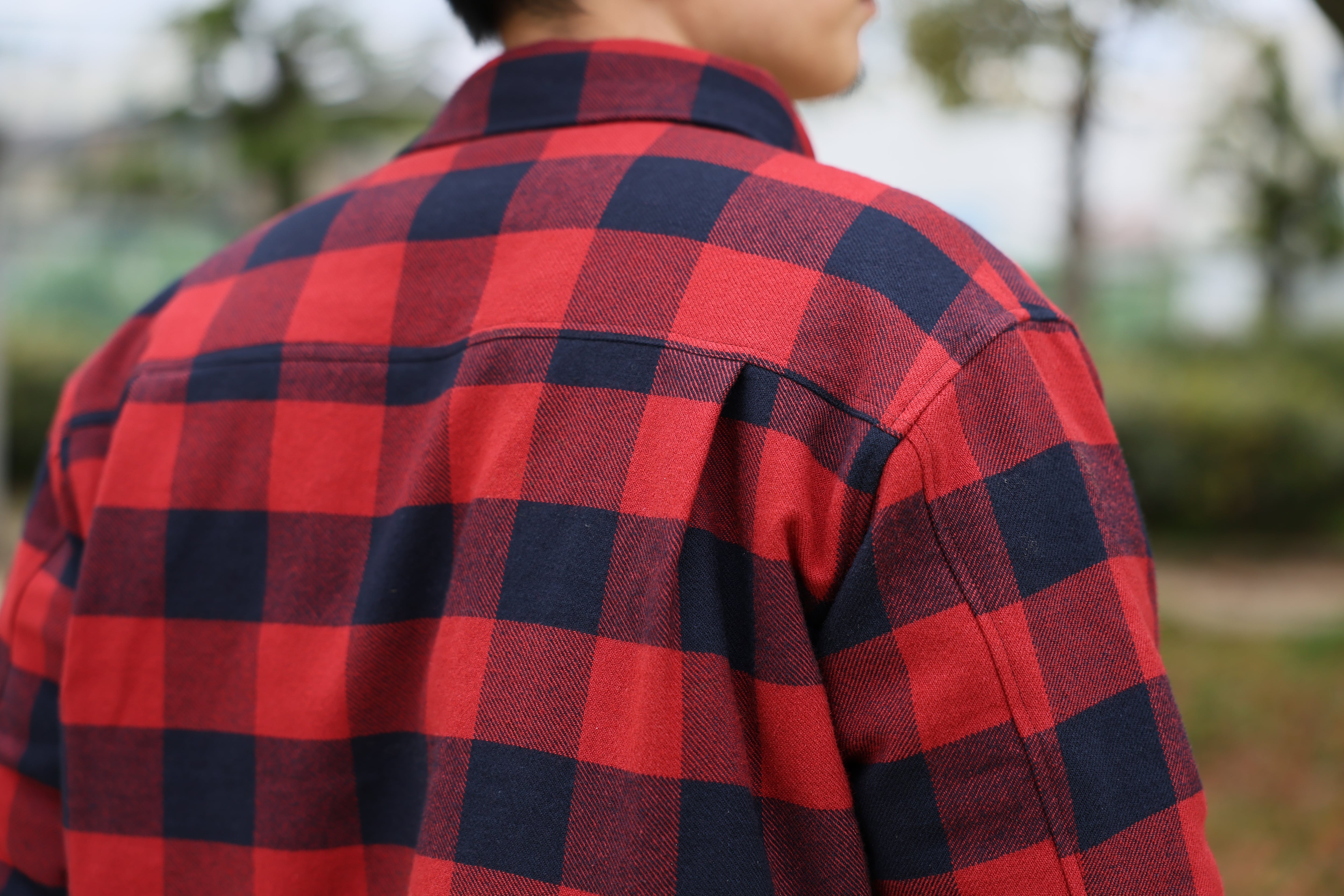 "Patterned" outerwear that adults can wear "Filled check shirt JKT"