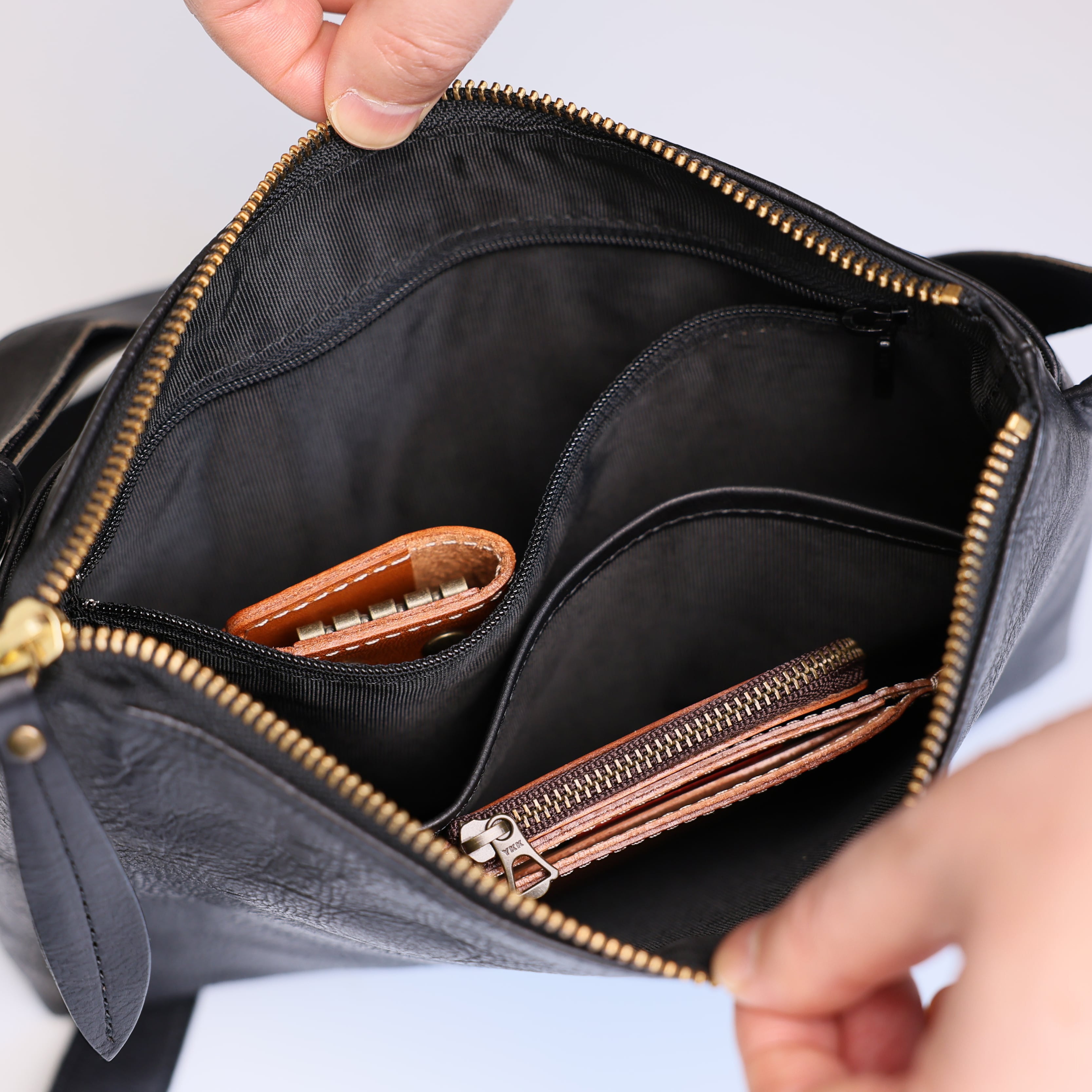 Handmade Japanese Full-Grain Leather Crossbody / Body Bag- 99.4% Satisfaction Rate