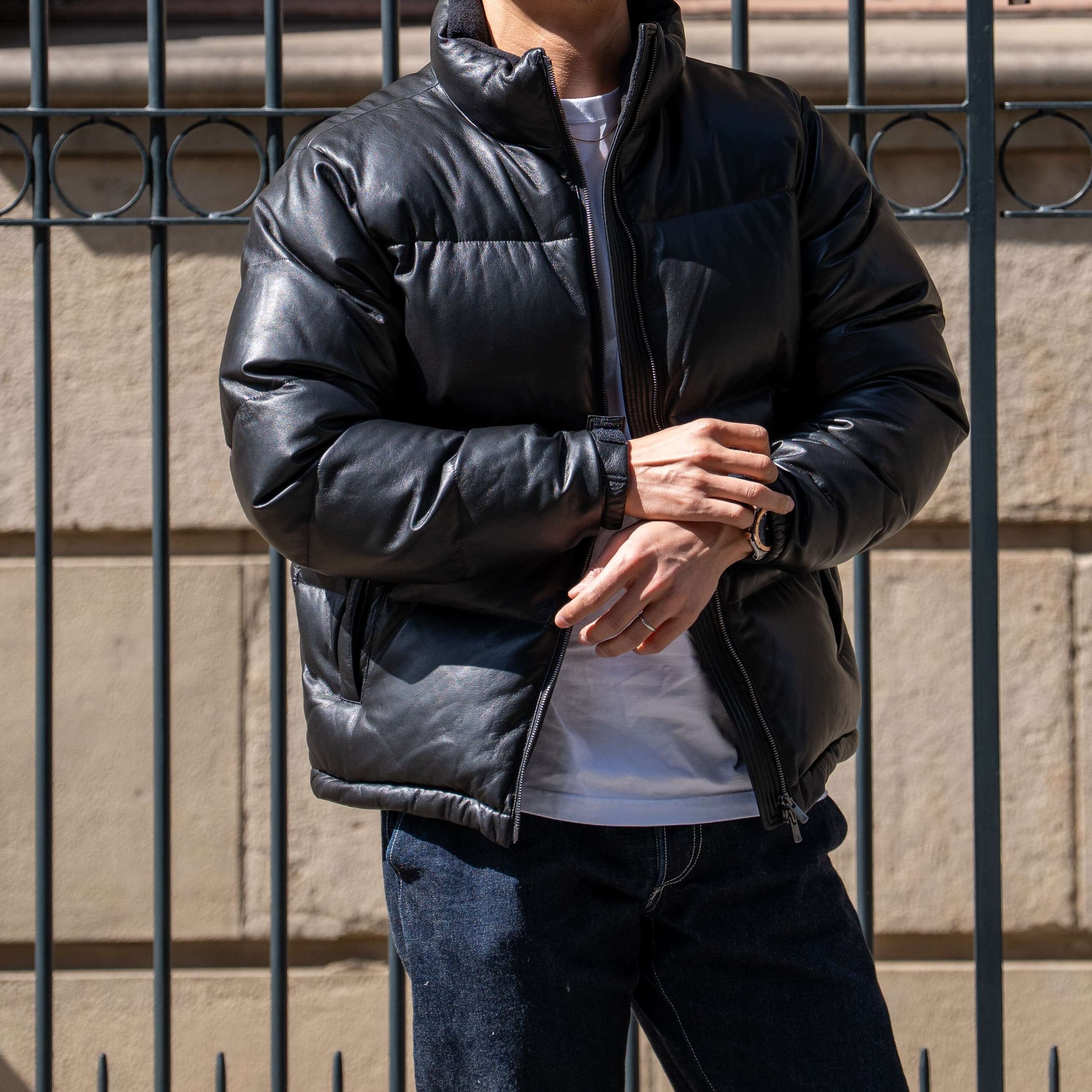 Luxury "Leather Down Jacket" Featuring European Leather and Down