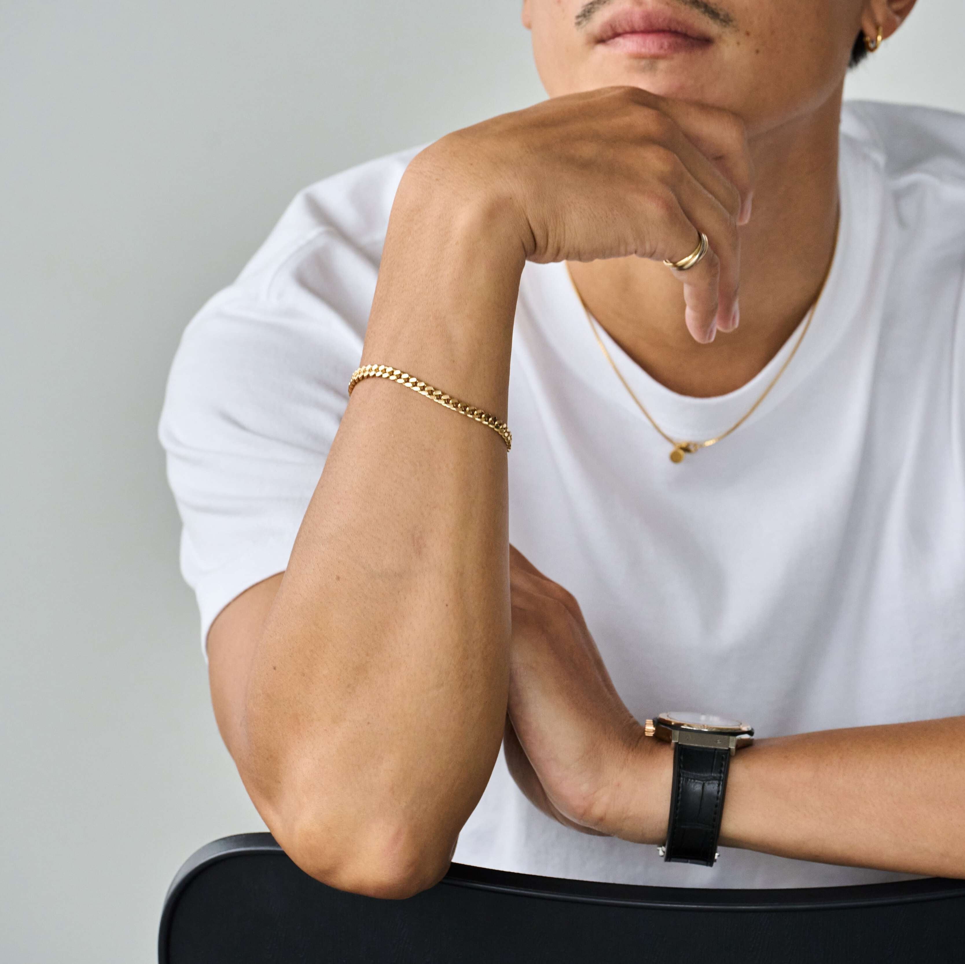 K18 "Gold Kihei (Curb Chain)" *Authentic Weight, Luster, and Sophistication for Your Wrist*