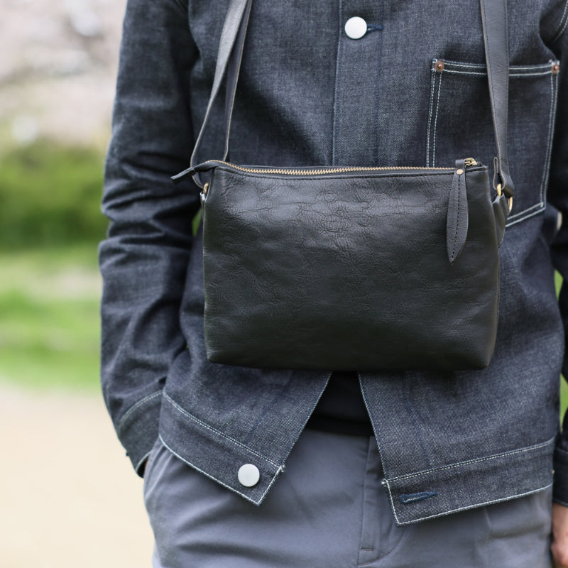 Handmade Japanese Full-Grain Leather  Crossbody / Body Bag- 99.4% Satisfaction Rate