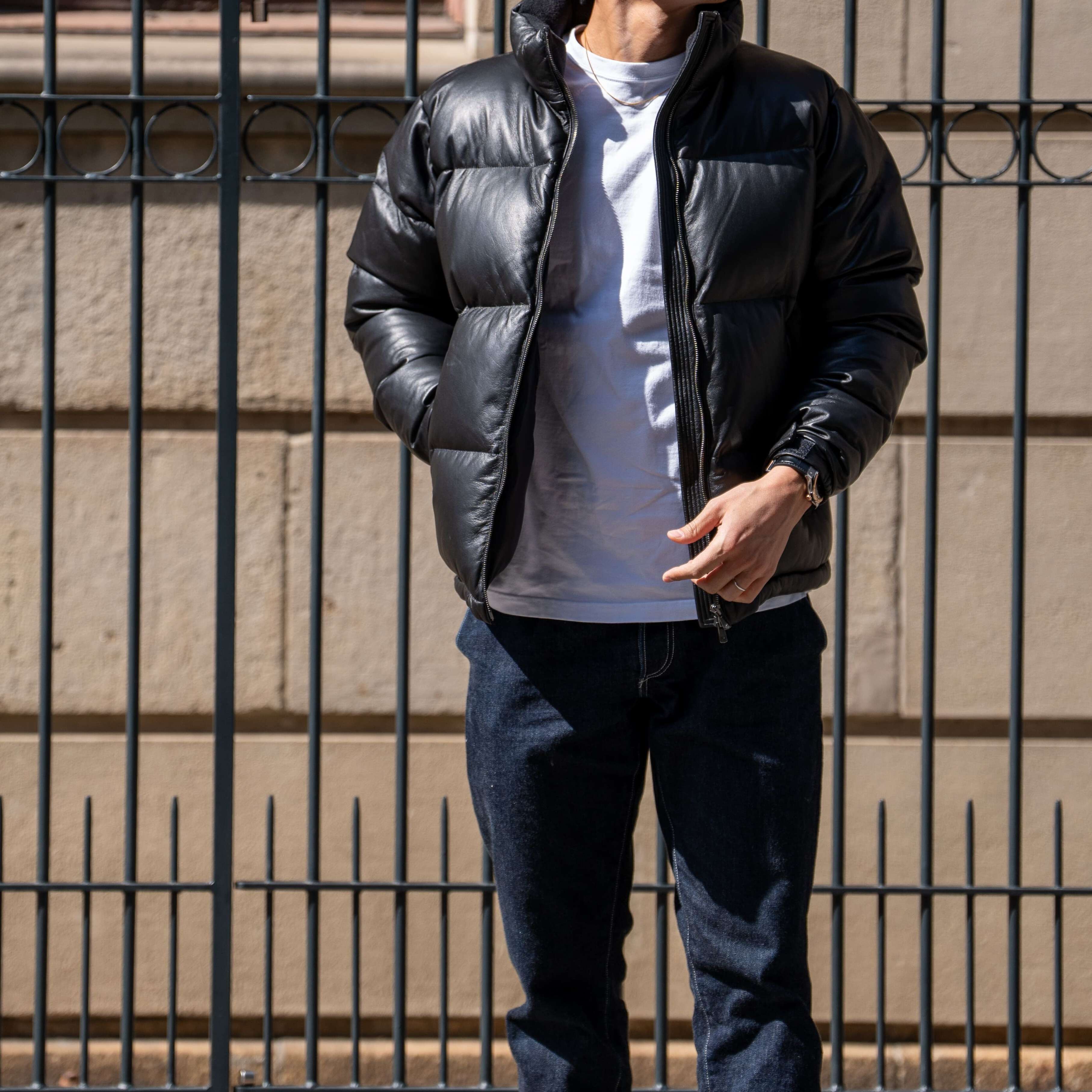 Luxury "Leather Down Jacket" Featuring European Leather and Down