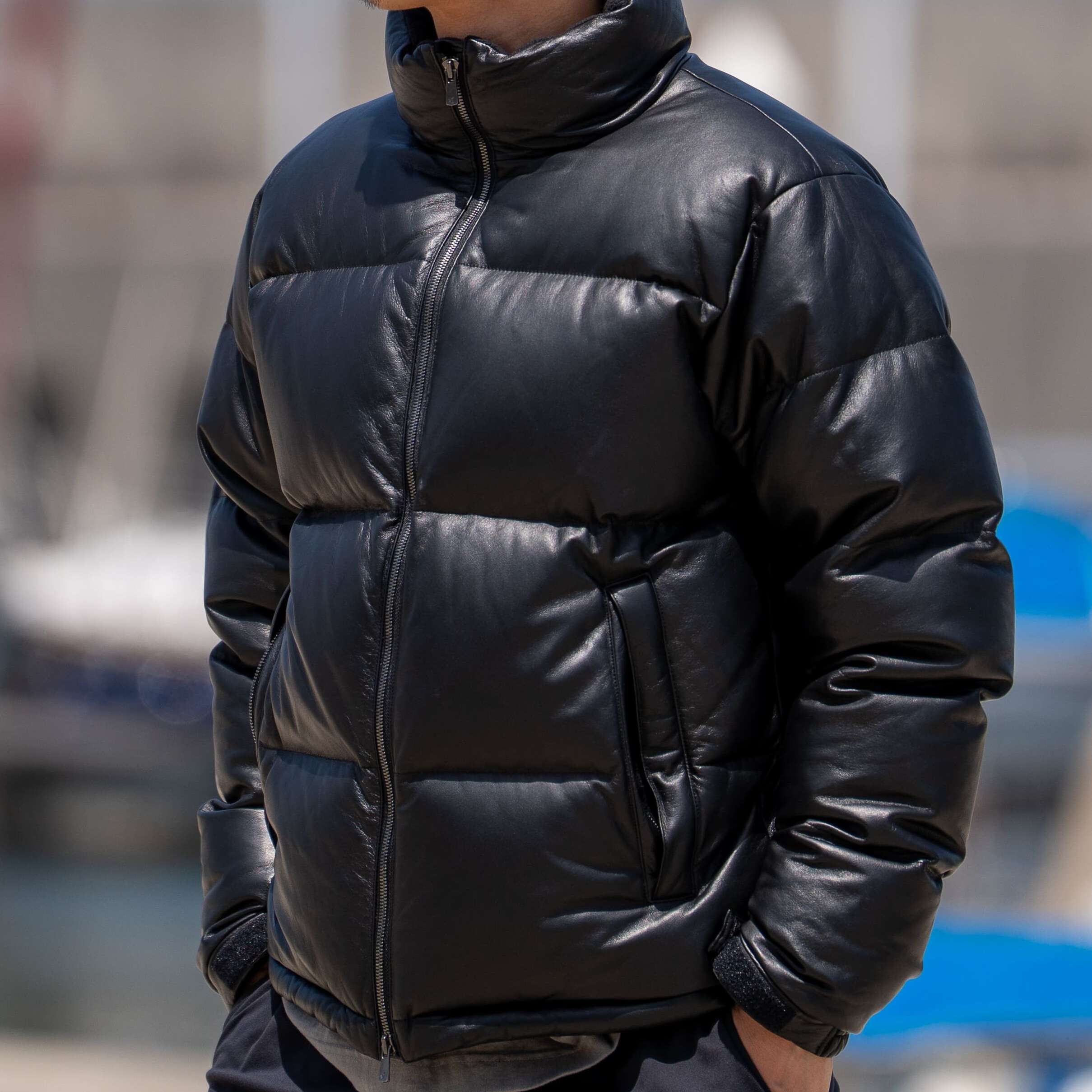 Luxury "Leather Down Jacket" Featuring European Leather and Down