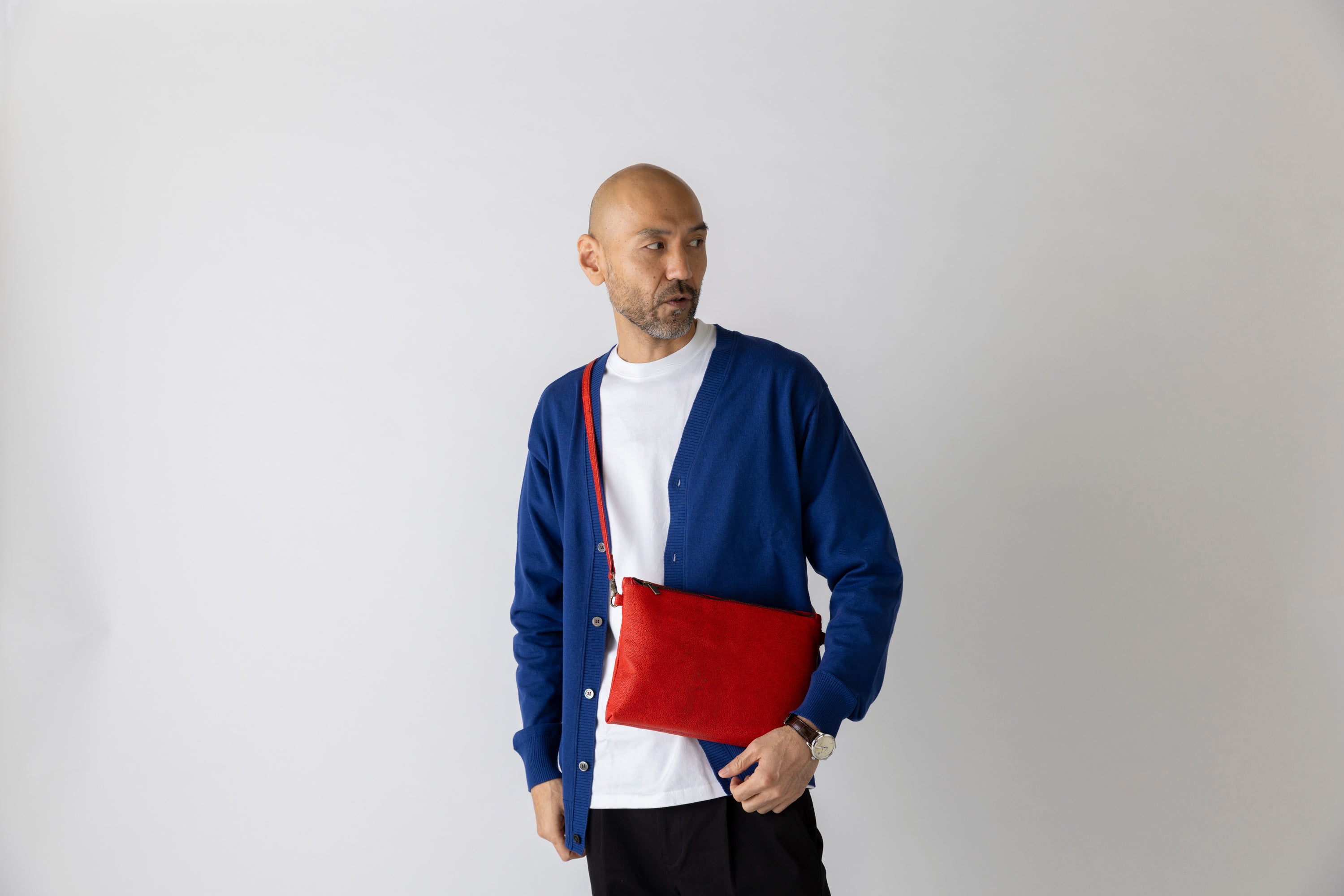 "Diamond of Leather" Black Zan Leather Shoulder Bag (Large)