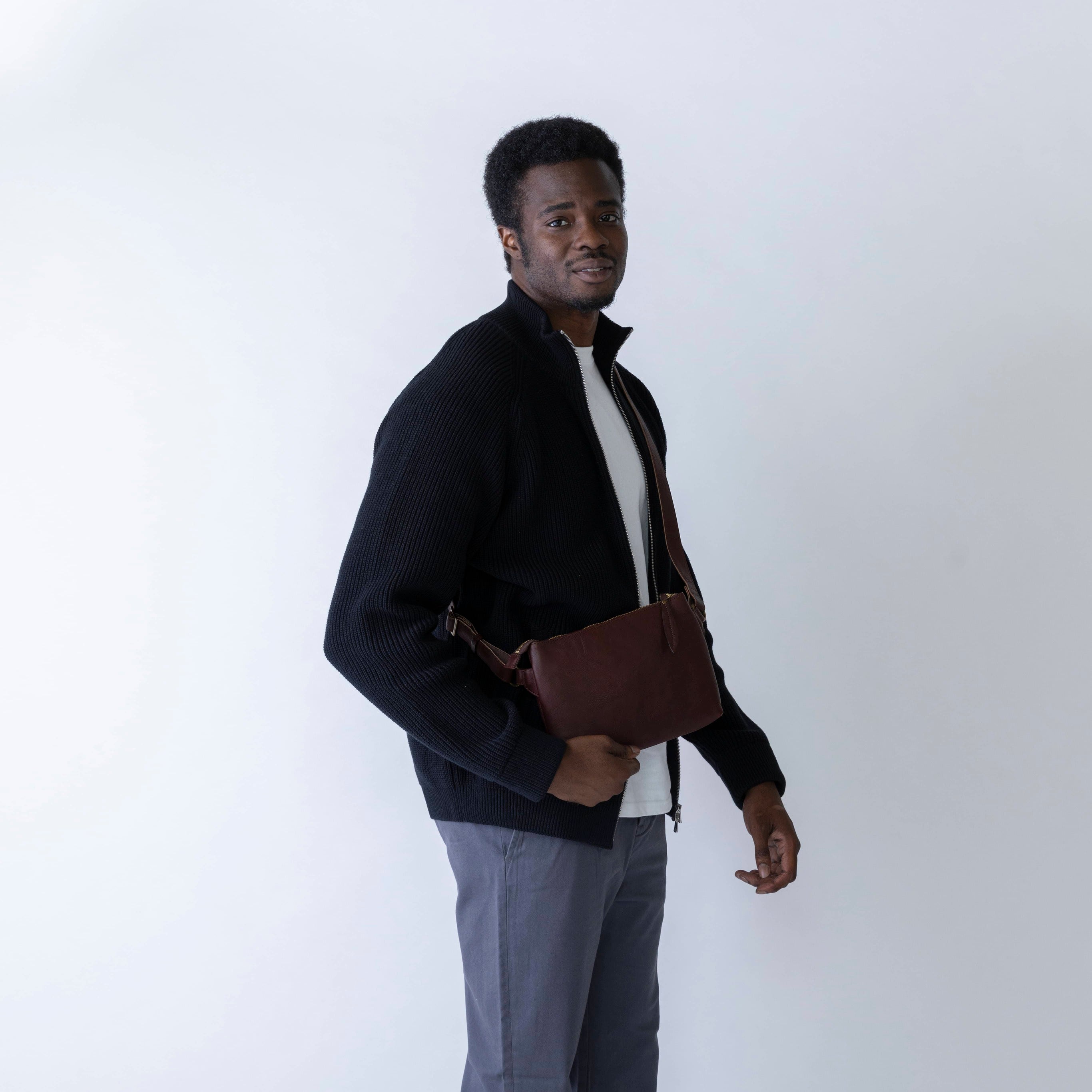 Handmade Japanese Full-Grain Leather  Crossbody / Body Bag- 99.4% Satisfaction Rate