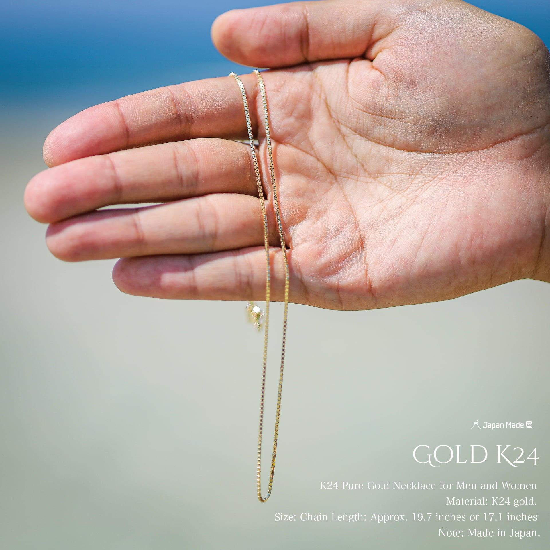 k18 "GOLD necklace" 50cm