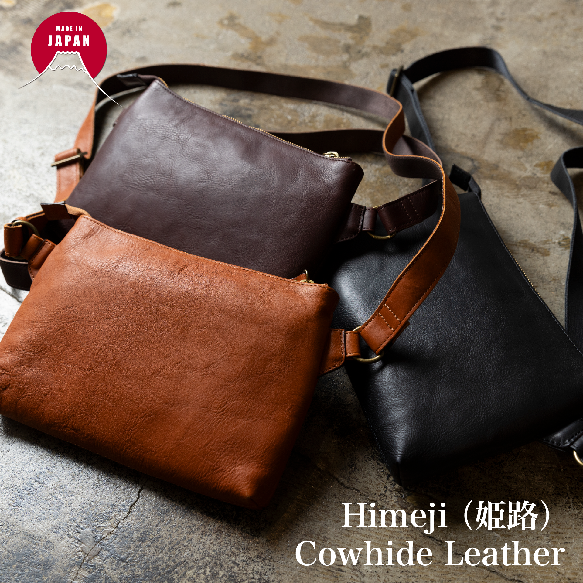 Handmade Japanese Full-Grain Leather  Crossbody / Body Bag- Trusted by Japanese Users: 99.4% Satisfaction Rate on Our Domestic Site