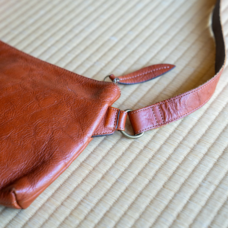 Handmade Japanese Full-Grain Leather  Crossbody / Body Bag- Trusted by Japanese Users: 99.4% Satisfaction Rate on Our Domestic Site