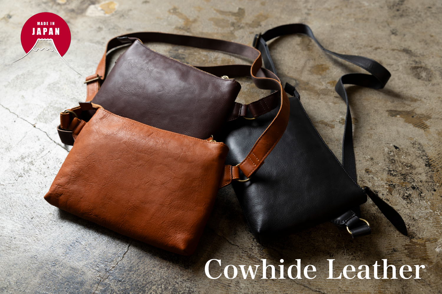 Handmade Japanese Full-Grain Leather  Crossbody / Body Bag- Trusted by Japanese Users: 99.4% Satisfaction Rate on Our Domestic Site
