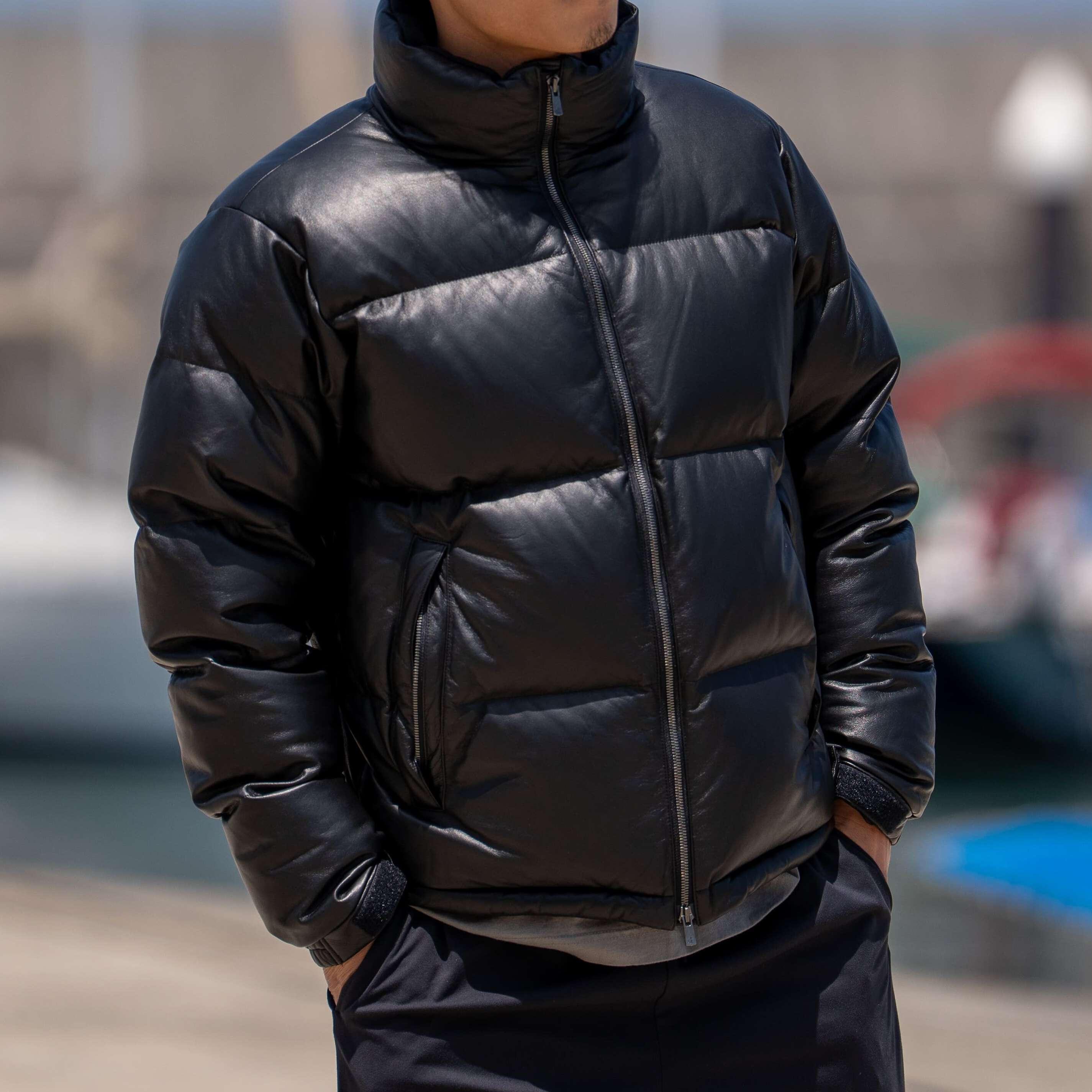 Luxury "Leather Down Jacket" Featuring European Leather and Down
